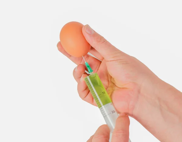 Dioksin Skandal Yumurta Tek Kullanımlık Şırınga Ile Zehirlenmiş — Stok fotoğraf