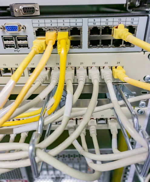 Network Switch Network Cable Data Center — Stock Photo, Image