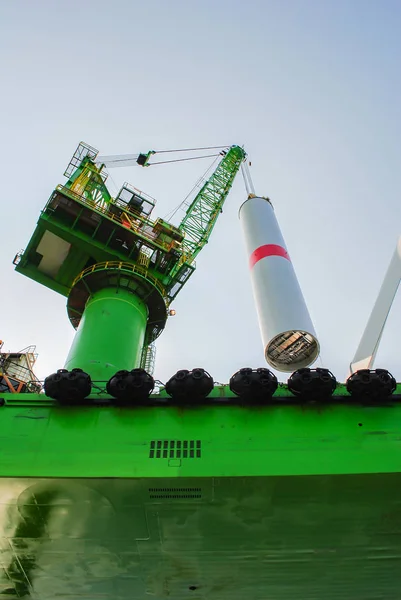 Empresa Energia Eólica Está Construindo Parque Eólico Bélgica — Fotografia de Stock