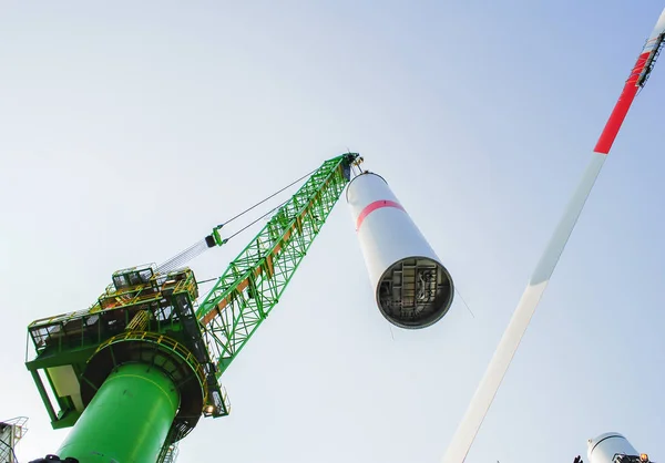 Ветроэнергетическая Компания Строит Ветроэлектростанцию Бельгии — стоковое фото