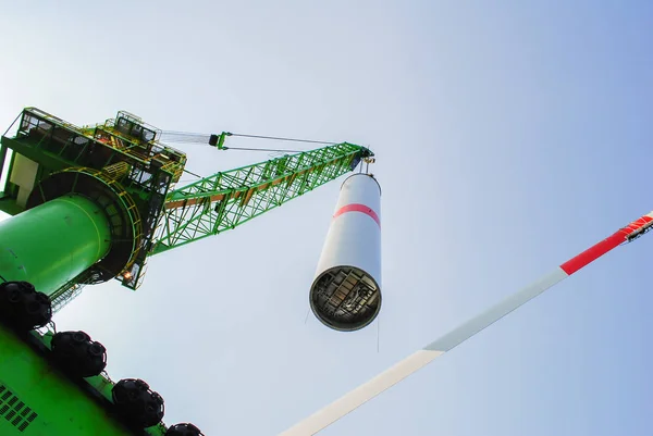 Empresa Energía Eólica Está Construyendo Parque Eólico Bélgica —  Fotos de Stock