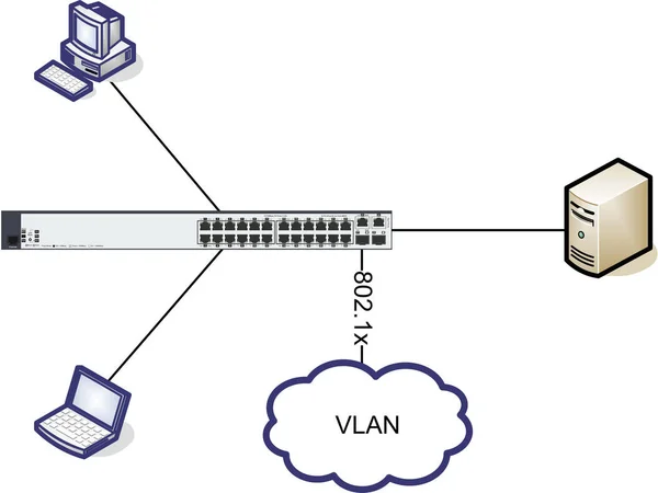 Netzwerkdiagramm Das Den Aufbau Einer Netzwerkstruktur Zeigt Illustration — Stockfoto