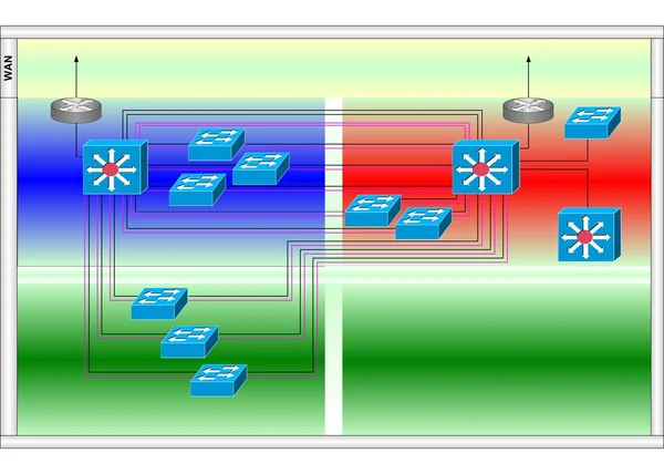 ネットワーク図ネットワーク Strukture 図の構築 — ストック写真