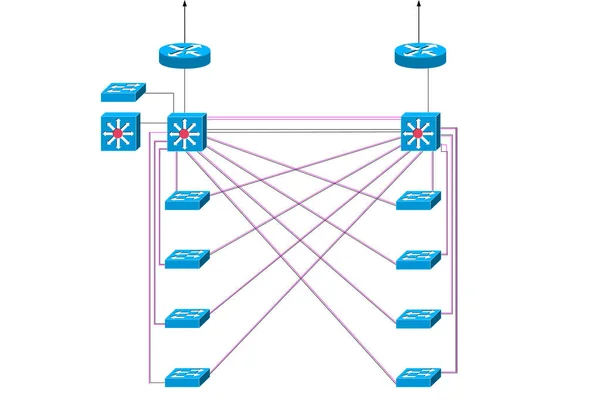 Διάγραμμα Δικτύου Δείχνει Μια Κατασκευή Ενός Δικτύου Strukture Εικονογράφηση — Φωτογραφία Αρχείου