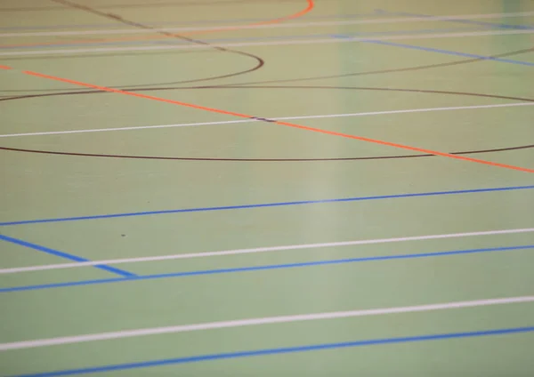 Handballhallenboden Einer Sporthalle — Stockfoto