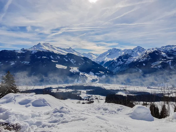 Besneeuwde Landschap Het Skigebied Kaprun Oostenrijkse Alpen — Stockfoto