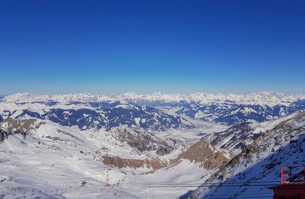 Verschneite Berglandschaft Skigebiet Kaprun Den Österreichischen Alpen — Stockfoto