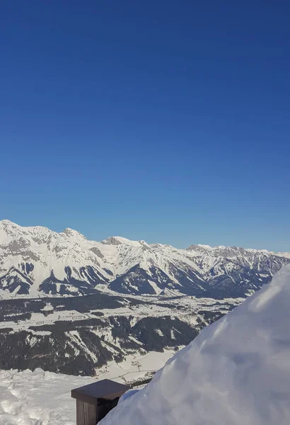 Besneeuwde Landschap Het Skigebied Kaprun Oostenrijkse Alpen — Stockfoto