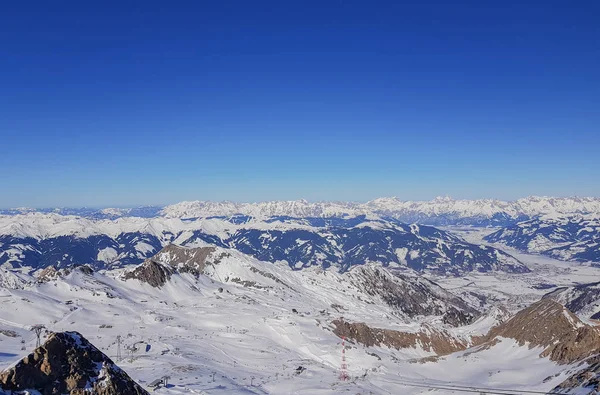 Schneebedeckte Berglandschaft Skigebiet Kaprun Den Österreichischen Alpen — Stockfoto