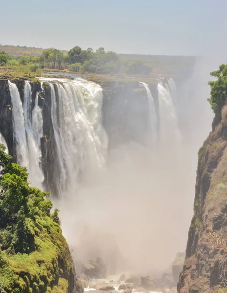 Victoria Falls Uma Cachoeira Perto Das Cidades Victoria Falls Zimbábue — Fotografia de Stock