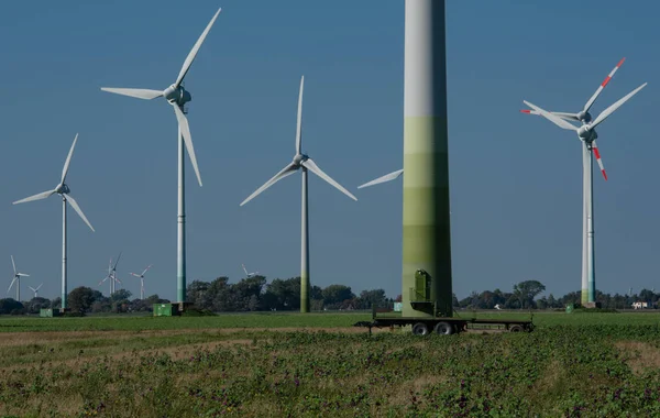 Turbiny Wiatrowe Onshore Morzu Północnym Wybrzeżu Schleswig Holstein — Zdjęcie stockowe