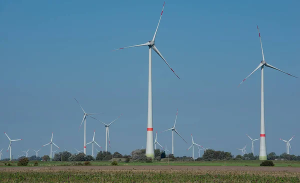 Turbiny Wiatrowe Onshore Morzu Północnym Wybrzeżu Schleswig Holstein — Zdjęcie stockowe