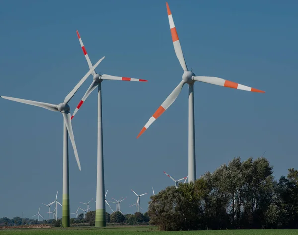 Wind turbines onshore at the North Sea coast of Schleswig Holstein