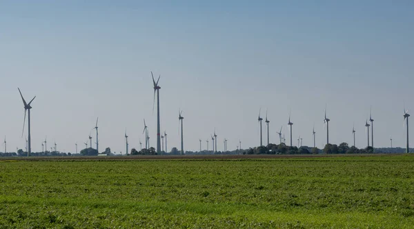 Wind turbines onshore at the North Sea coast of Schleswig Holstein