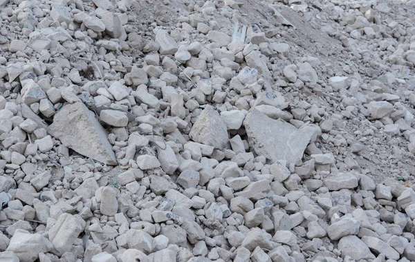 Empilement Gravier Après Démolition Bâtiment Sur Chantier — Photo