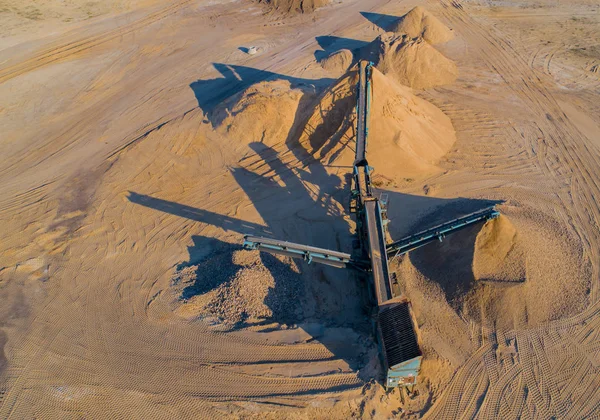 Kiesabbau Einer Kiesgrube Bei Einem Drohnenflug — Stockfoto