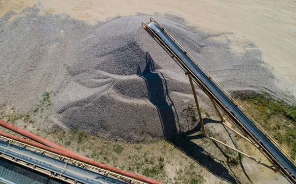 Pedreira Cascalho Poço Cascalho Durante Voo Drone — Fotografia de Stock