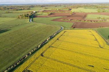 İnsansız hava araçları bir tecavüz alanının üzerinde uçuyor.