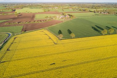 İnsansız hava araçları bir tecavüz alanının üzerinde uçuyor.