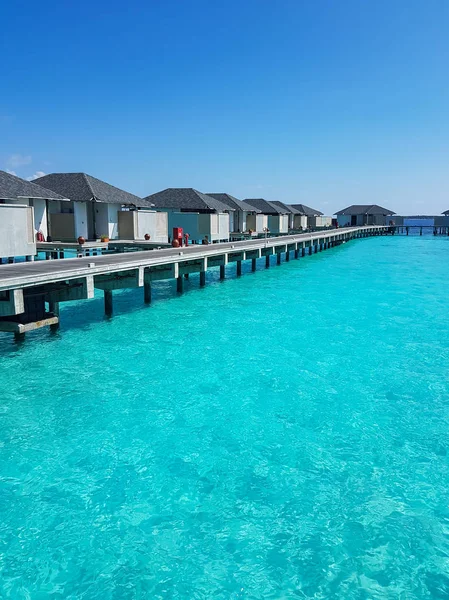 Cottages Jetty Indian Ocean Maldives — Stock Photo, Image