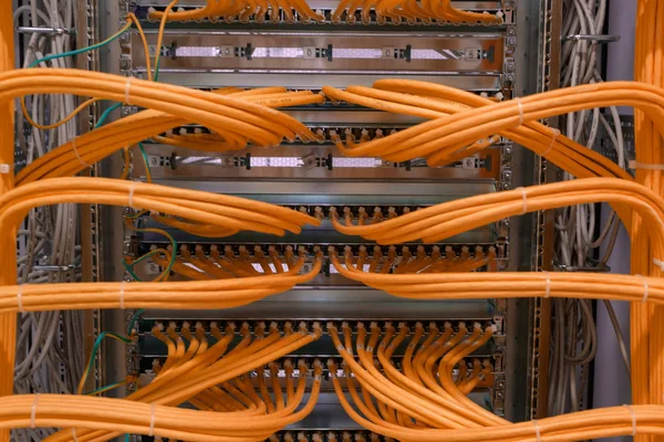 Conexiones Conmutación Red Para Cable Red Rj45 —  Fotos de Stock