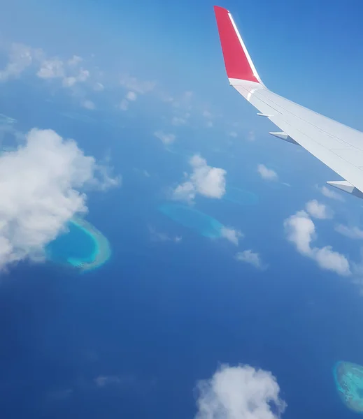 Annäherung Die Malediven Mit Blick Den Horizont — Stockfoto