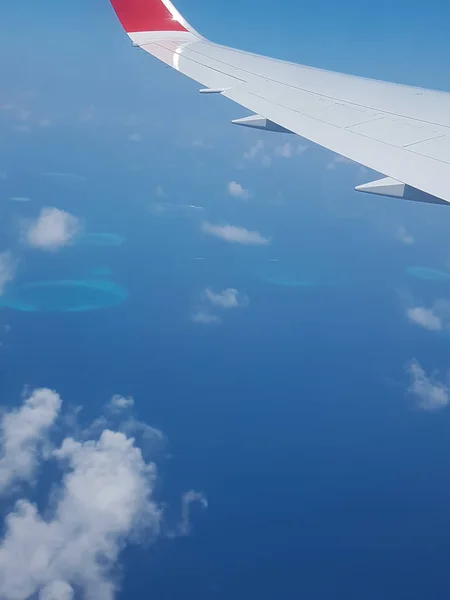 Annäherung Die Malediven Mit Blick Den Horizont — Stockfoto