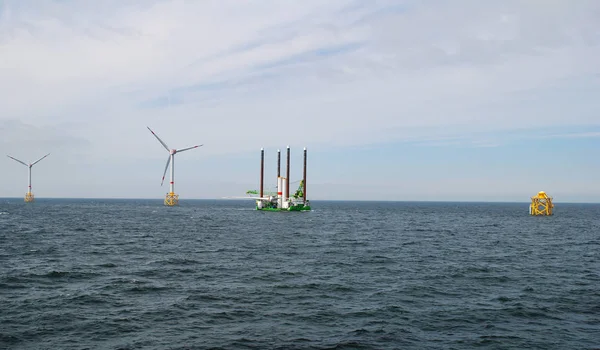 Construção Energia Offshore Windpark — Fotografia de Stock