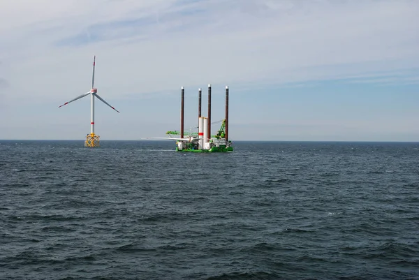 Construção Energia Offshore Windpark — Fotografia de Stock
