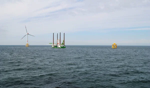 Construção Energia Offshore Windpark — Fotografia de Stock