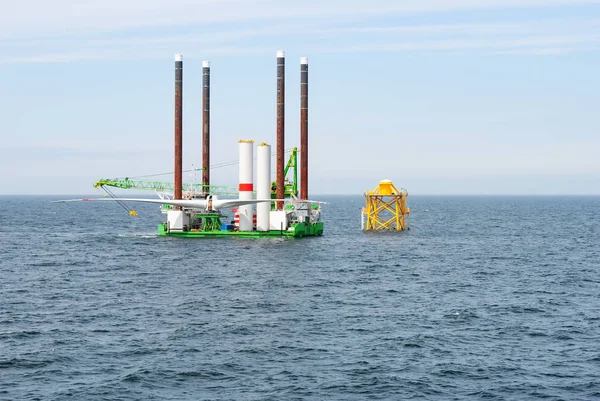 Construção Energia Offshore Windpark — Fotografia de Stock