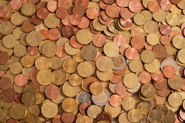 Verschiedene Euro Münzen Währung Finanzen Als Hintergrund Fotografiert — Stockfoto
