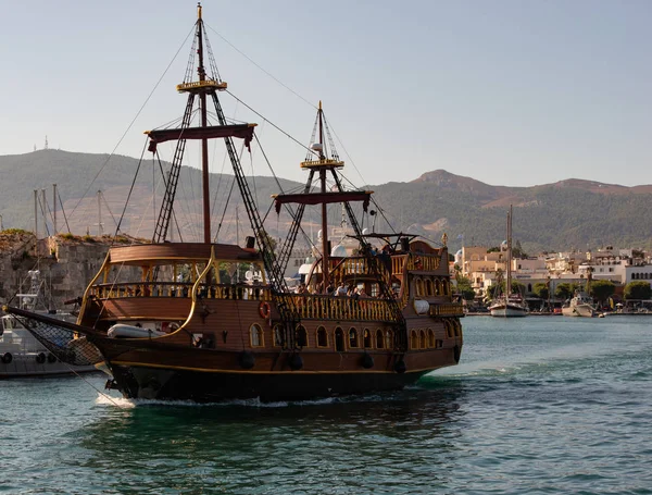 Barcos Iates Porto Kos Cidade Ilha Kos Grécia — Fotografia de Stock