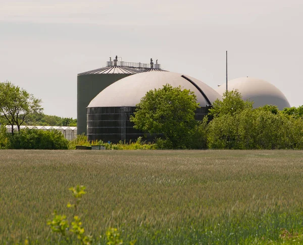 Centrale Biogaz Pour Production Électricité Énergie Pendant — Photo