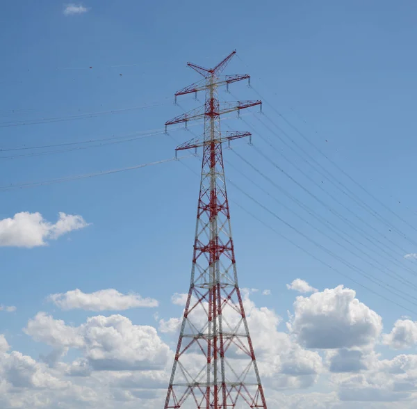 Highest Electricity Pylons High Voltage Pylons Europe Elbe Hamburg — Stock Photo, Image