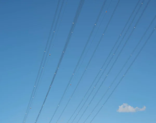 Найвищі Електричні Пілони Високовольтні Пілони Європі Ельбі Поблизу Гамбурга — стокове фото