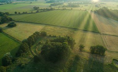 Holstein Holstein eyâletinde çeşitli tarım alanlarının insansız hava araçları görüntüsü