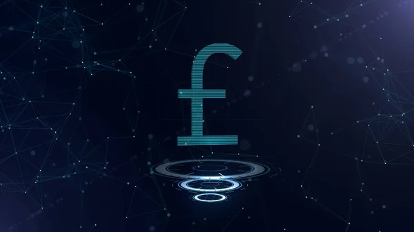 Простір блакитний знак валюти. Британський фунт стерлінгів. Міжнародний валютний. — стокове фото