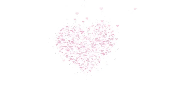 Blurred red heart is isolated on white background. Accumulation of little hearts creates one large heart. — Stock Photo, Image