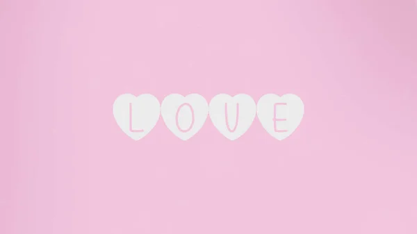 Любов ви любите сповіді. Опис всередині мало Симпатичні білі серця. Рожевий фон. — стокове фото