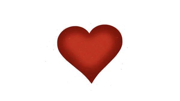 O coração vermelho é isolado no fundo branco. Um grande coração inteiro. . — Fotografia de Stock