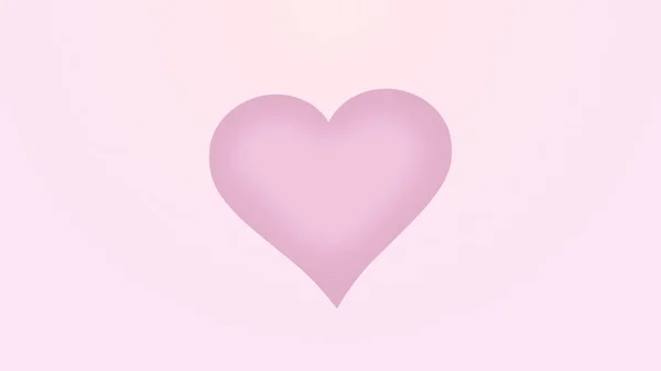 Coeur rose est isolé sur fond rose clair. Un grand cœur tout entier . — Photo