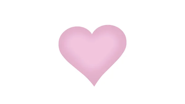 Coeur rose est isolé sur fond blanc. Un grand cœur tout entier . — Photo