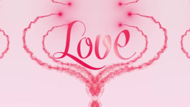 私はあなたが告白を愛する愛。ピンクのスプラッシュで作られたバレンタインデーの心臓が登場しています。そして心臓が分散しています。薄いピンクの背景に分離。愛を分かち合う。アクション。アニメーション。4k. — ストック動画