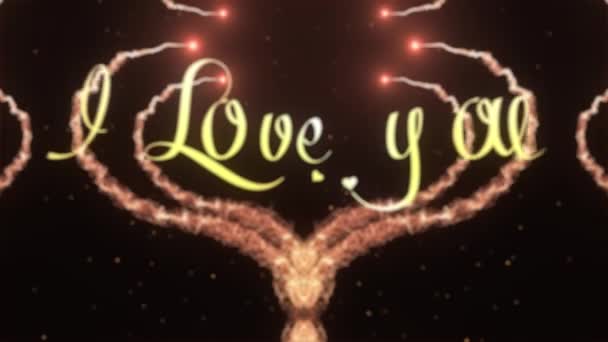 Ich liebe dich für die Beichte. Valentinstag Herz aus Rotweinspritzer erscheint. dann zerstreut sich das Herz. isoliert auf schwarzem Hintergrund. Liebe teilen. Aktion. Animation. 4k. — Stockvideo
