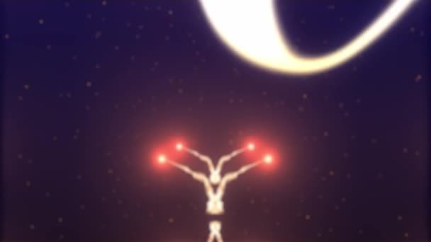 Amore Mio amour confession. Coeur de Saint Valentin fait d’éclaboussure de vin rouge apparaît. Ensuite, le lettrage apparaît. Le cœur est dispersant. Isolé sur fond bleu. action. entrain. 4k.