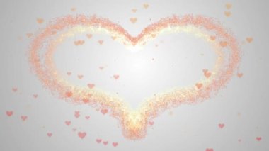 Güzel alev kırmızı kalp görünüyor. Sonra kalp dağılma. Sevgililer günü kalp pembe sıçrama beyaz arka planda izole yapılmış. Aşkı Paylaş. Eylem. Animasyon. 4k.