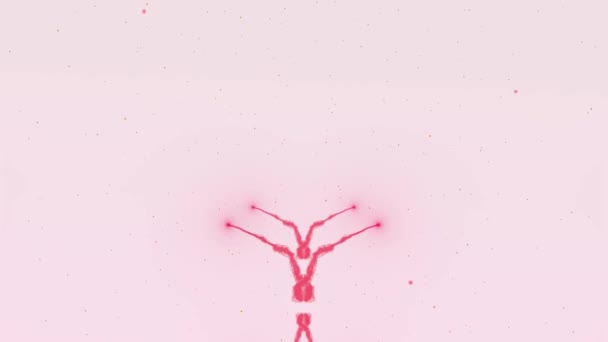 愛の告白ね。ピンクのスプラッシュで作られたバレンタインデーの心臓が登場しています。その後、レタリングが付属しています。心臓が分散している。薄いピンクの背景に分離。愛を分かち合う。アクション。アニメーション。4k. — ストック動画