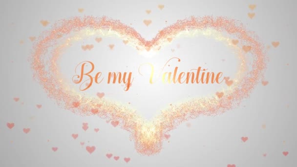 Amore 澪愛の告白。オレンジのスプラッシュで作られたバレンタインデーの心臓が現れます。その後、レタリングが表示されます。心臓が分散している。白の背景に分離。アクション。アニメーション。4k. — ストック動画