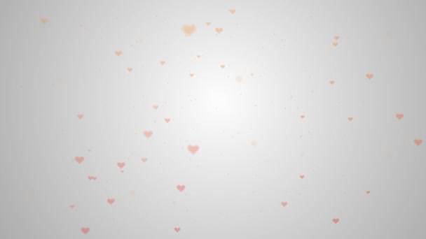 Liefde achtergrond met rode harten voor Valentijnsdag. Witte backgrop. Zoom. Actie. Animatie. 4k. — Stockvideo
